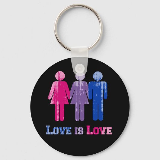Bisexual Love is Love Distress.png Sleutelhanger (Voorkant)