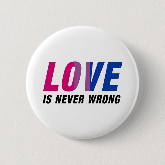 Bisexual Love is nooit verkeerd Ronde Button 5,7 Cm (Voorkant)