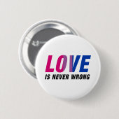 Bisexual Love is nooit verkeerd Ronde Button 5,7 Cm (Voorkant /achterkant)
