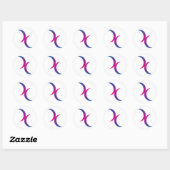 Bisexual maansymbool ronde sticker (Vel)