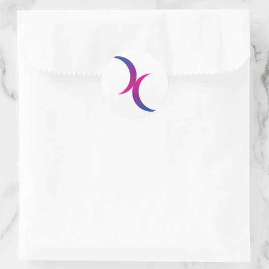 Bisexual maansymbool ronde sticker (Tas)