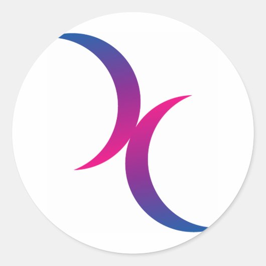 Bisexual maansymbool ronde sticker (Voorkant)