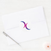 Bisexual maansymbool ronde sticker (Envelop)
