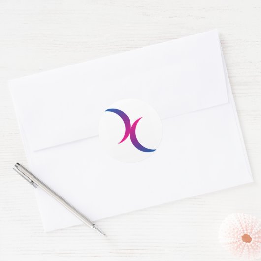 Bisexual maansymbool ronde sticker (Envelop)