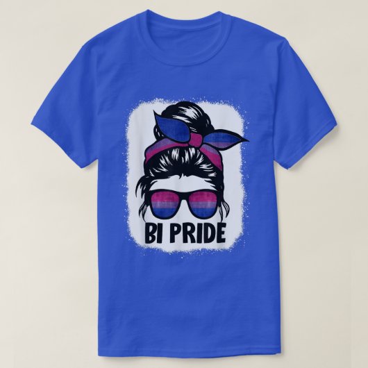 Bisexual Messy Bun LGBT-Q Cool Subtle Bi Pride Fla T-shirt (Design voorkant)