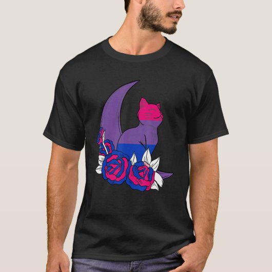 Bisexual Moon Cat Flower Lgbtq bisexual Pride Bise T-shirt (Voorkant)