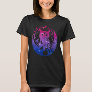 Bisexual Moon Space Cat Lgbt Gay Pride Wi T-shirt