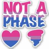 Bisexual Not Phase Heart Custom-Cut Vinyl Sticker (Voorkant)