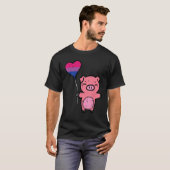 Bisexual Pig Heart Cute Bi Pride Flag LGBTQ Women  T-shirt (Voorkant volledig)