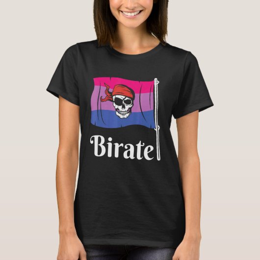 Bisexual Pirate Birate Lgbtq  Lgbt Gay Pride Tee T-shirt (Voorkant)