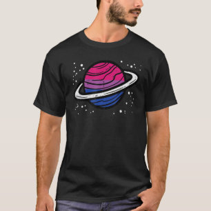 Bisexual Planet Saturn Bi Pride Flag LGBTQ Mannen T-shirt
