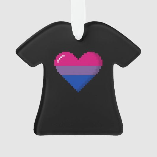 Bisexual Pride 8-bits Pixel Heart Ornament (achterkant)