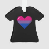 Bisexual Pride 8-bits Pixel Heart Ornament (voorkant)