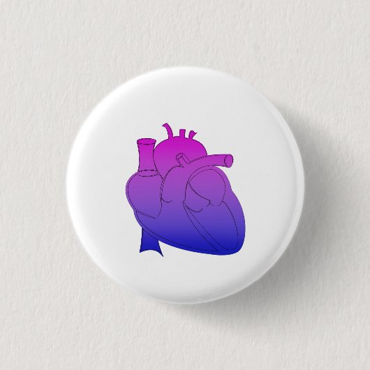 Bisexual Pride Anatomical Heart Ronde Button 3,2 Cm (Voorkant)