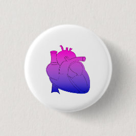 Bisexual Pride Anatomical Heart Ronde Button 3,2 Cm