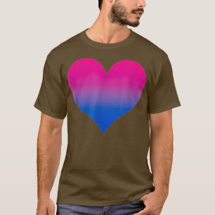 Bisexual Pride Bi Flag Heart Gradient Lgbtq Love T-shirt