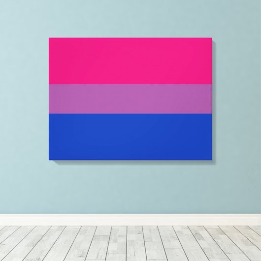 Bisexual Pride (Bi-vlag) Canvas Afdruk (Insitu (Houten vloer))