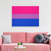Bisexual Pride (Bi-vlag) Canvas Afdruk (Insitu (Woonkamer))