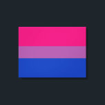Bisexual Pride (Bi-vlag) Canvas Afdruk<br><div class="desc">Dit ontwerp kenmerkt de bisexual pride vlag, die voor het eerst door Michael Page in 1998 werd ontworpen. Het was bedoeld om de biseksuele gemeenschap een eigen symbool te geven dat vergelijkbaar is met de vlag van de homopride. In de vlag is de roze voor dezelfde genderaantrekking, blauw voor verschillende...</div>