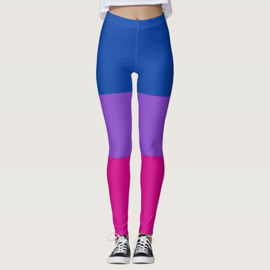 Bisexual Pride, Bold Stripes, LGBTQ PRIDE Leggings (Voorkant)