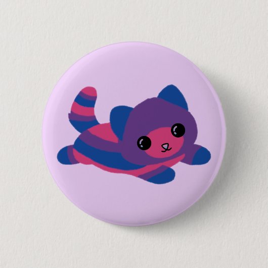 Bisexual Pride Cat Button (Voorkant)
