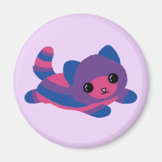 Bisexual Pride Cat Magnet (Voorkant)