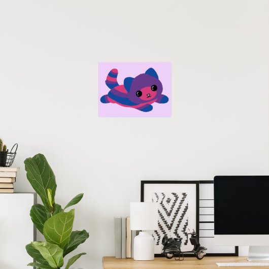 Bisexual Pride Cat Poster (Thuiskantoor)