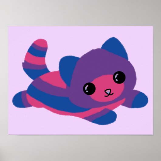 Bisexual Pride Cat Poster (Voorkant)