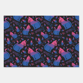 Bisexual Pride Cat - Wees jezelf Inpakpapier Vel