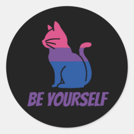 Bisexual Pride Cat - Wees jezelf Ronde Sticker