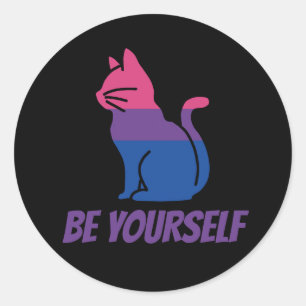 Bisexual Pride Cat - Wees jezelf Ronde Sticker