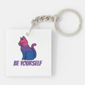 Bisexual Pride Cat - Wees jezelf Sleutelhanger (Achterkant)