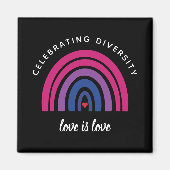 Bisexual Pride Celebrity Diversity Love is Love Magneet (Voorkant)
