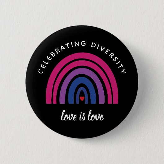 Bisexual Pride Celebrity Diversity Love is Love Ronde Button 5,7 Cm (Voorkant)