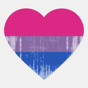 Bisexual Pride Distress.png Hart Sticker