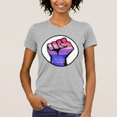 Bisexual Pride Fist Circle T-shirt (Voorkant)