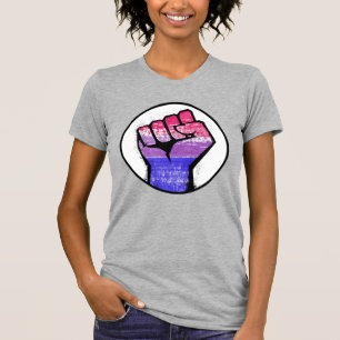Bisexual Pride Fist Cirkel T-shirt