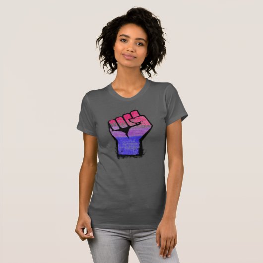 Bisexual Pride Fist T-shirt (Voorkant volledig)