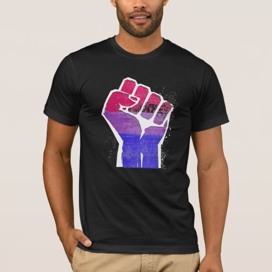 Bisexual Pride Fist T-shirt (Voorkant)