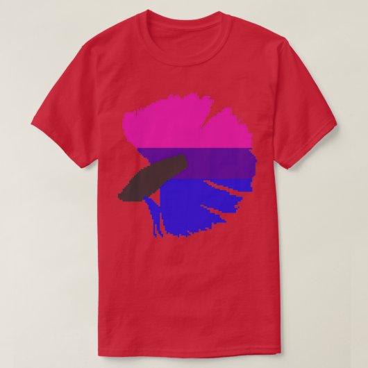 Bisexual Pride Flag Betta Fish T-shirt (Design voorkant)