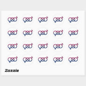 Bisexual Pride Flag Colored Gender Knot Symbol Ronde Sticker (Vel)