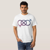 Bisexual Pride Flag Colored Gender Knot Symbol T-shirt (Voorkant volledig)
