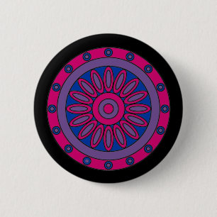 Bisexual Pride Flag Colors Mandala LGBT Ronde Button 5,7 Cm