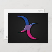 Bisexual Pride Flag Colour Crescent Moons Symbol Briefkaart (Voorkant / Achterkant)