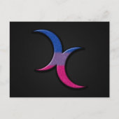 Bisexual Pride Flag Colour Crescent Moons Symbol Briefkaart (Voorkant)