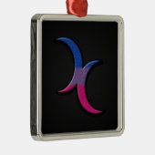 Bisexual Pride Flag Colour Crescent Moons Symbol Metalen Ornament (Rechts)