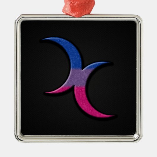 Bisexual Pride Flag Colour Crescent Moons Symbol Metalen Ornament (Voorkant)