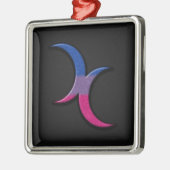 Bisexual Pride Flag Colour Crescent Moons Symbol Metalen Ornament (Links)