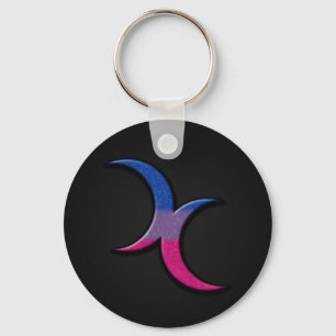 Bisexual Pride Flag Colour Crescent Moons Symbol Sleutelhanger