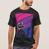 Bisexual Pride Flag en Bisexual Cat T-shirt (Voorkant)